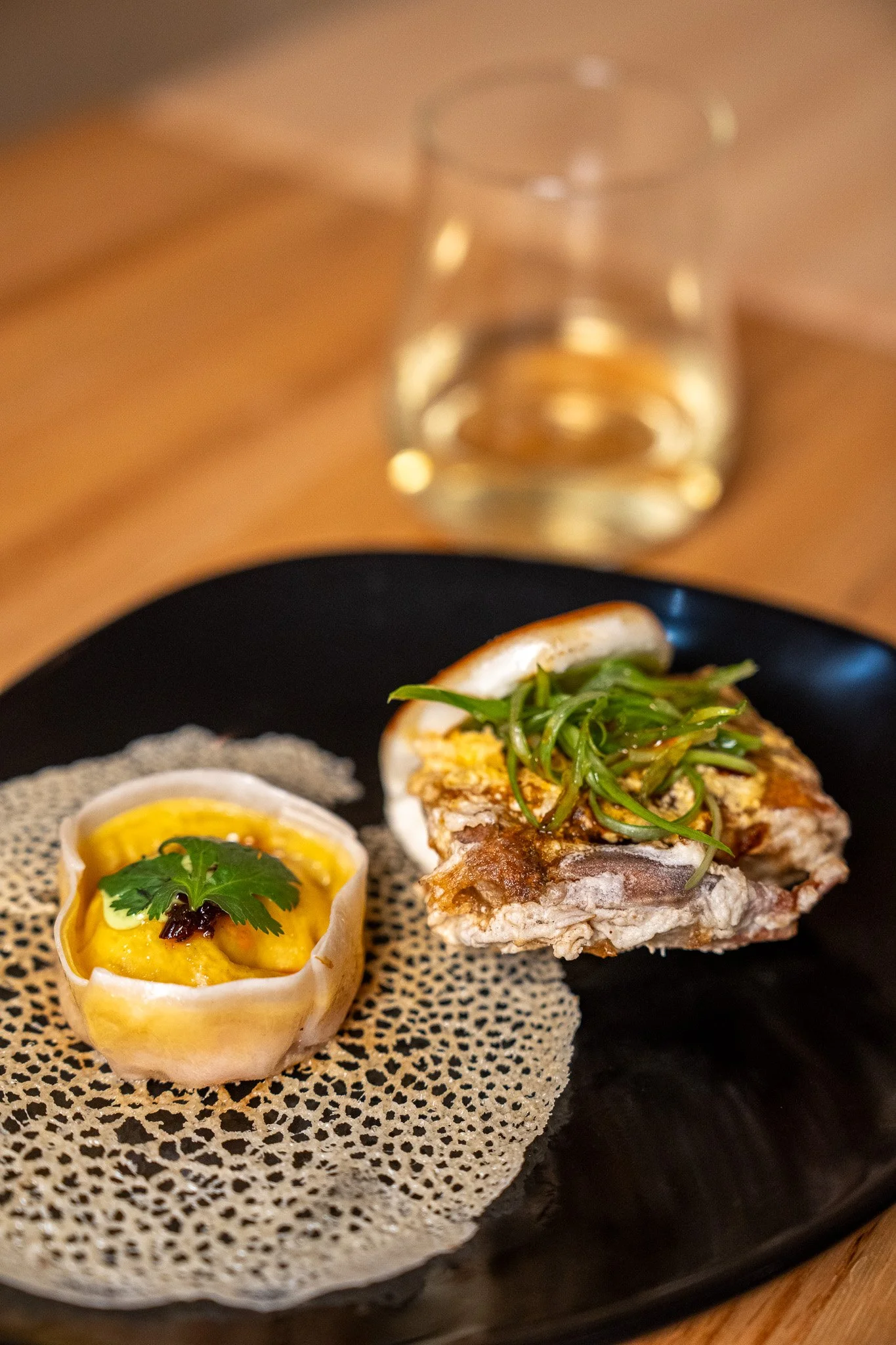Dishes and a drink on a Yunnan By Potomac table